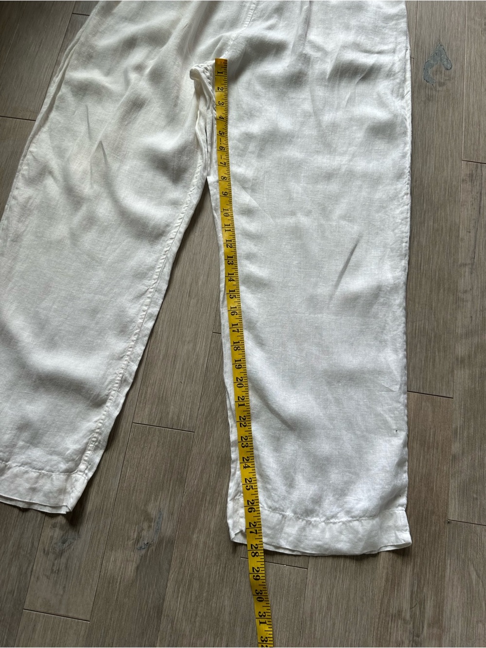 Maharajas The Taj Mahal Hotel Mumbai White Straight-Leg Pure Linen Pants 7 - Picture 6 of 8